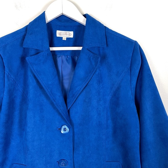 Northern Reflections Royal Blue Microsuede Blazer Large - Picture 3 of 8